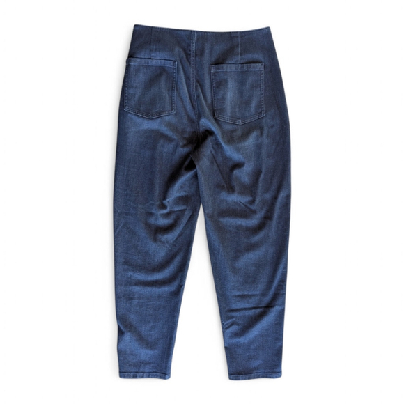 Eileen Fisher Womens Pleated Jeans Tapered Ankle High Waist Denim Sz 2 Organic - Picture 6 of 10